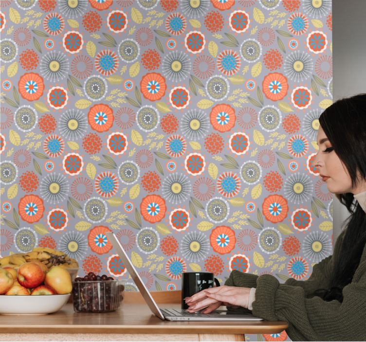 墙纸花卉 花爆裂 - TenStickers