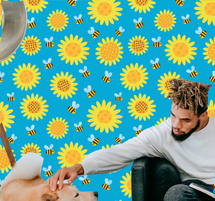 墙纸花卉 阳光灿烂的花卉图案 - TenStickers