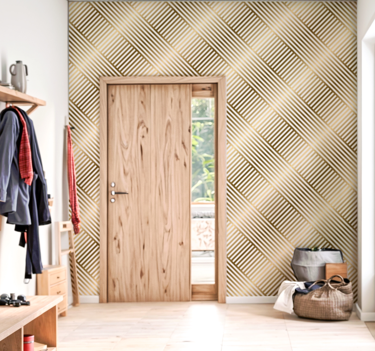 墙纸入口壁纸 几何金线 - TenStickers