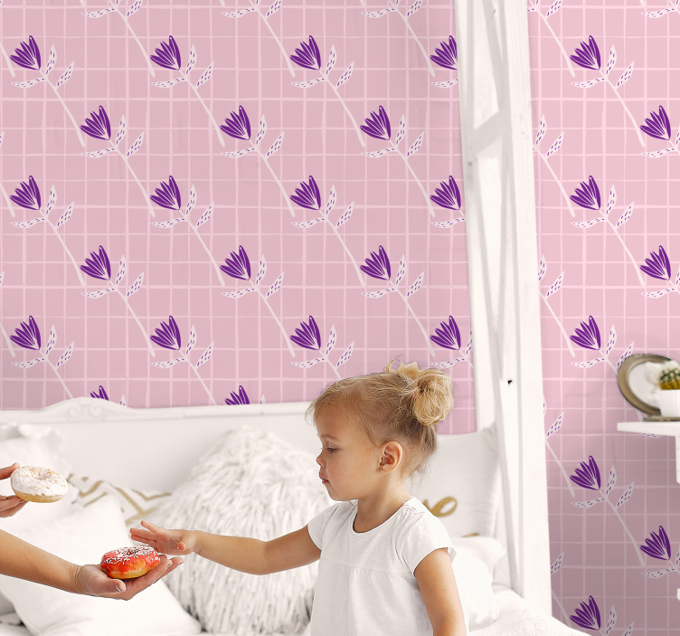 墙纸 几何 几何花卉图案 - TenStickers