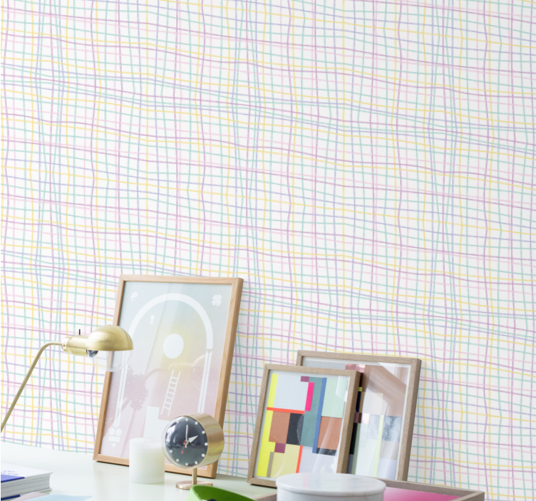墙纸 几何 方格网格布局 - TenStickers