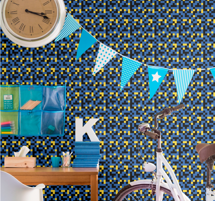 墙纸 几何 像素化色块 - TenStickers