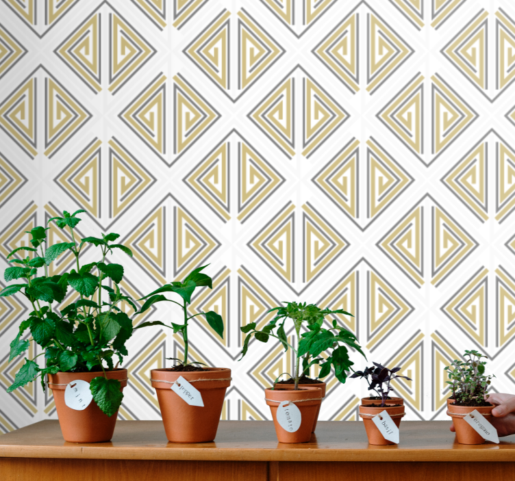 墙纸 几何 风格化三角形图案 - TenStickers