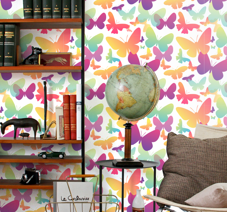 渐变蝴蝶壁纸 - TenStickers