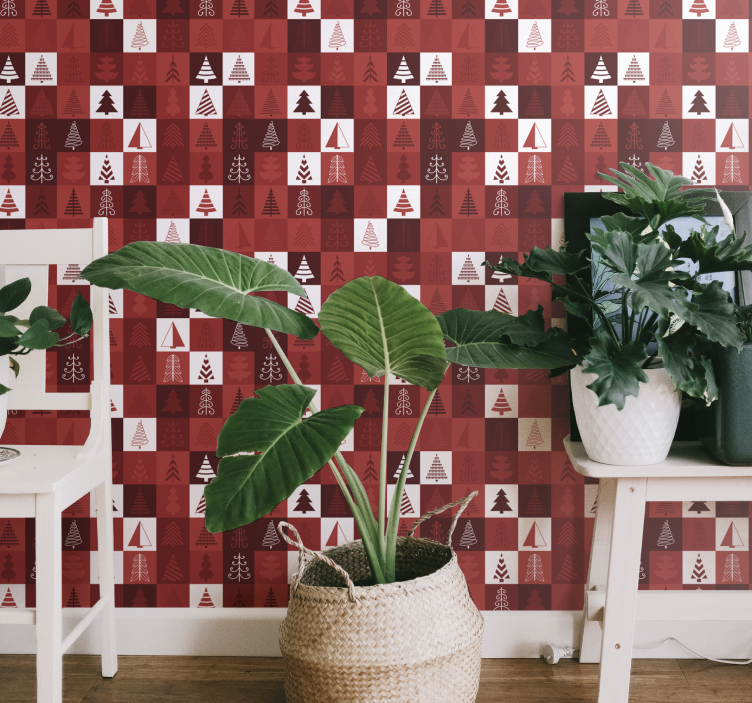 墙纸 圣诞 节日树图案 - TenStickers