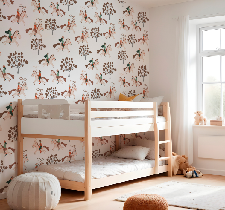 墙纸 马匹 在森林中骑行 - TenStickers