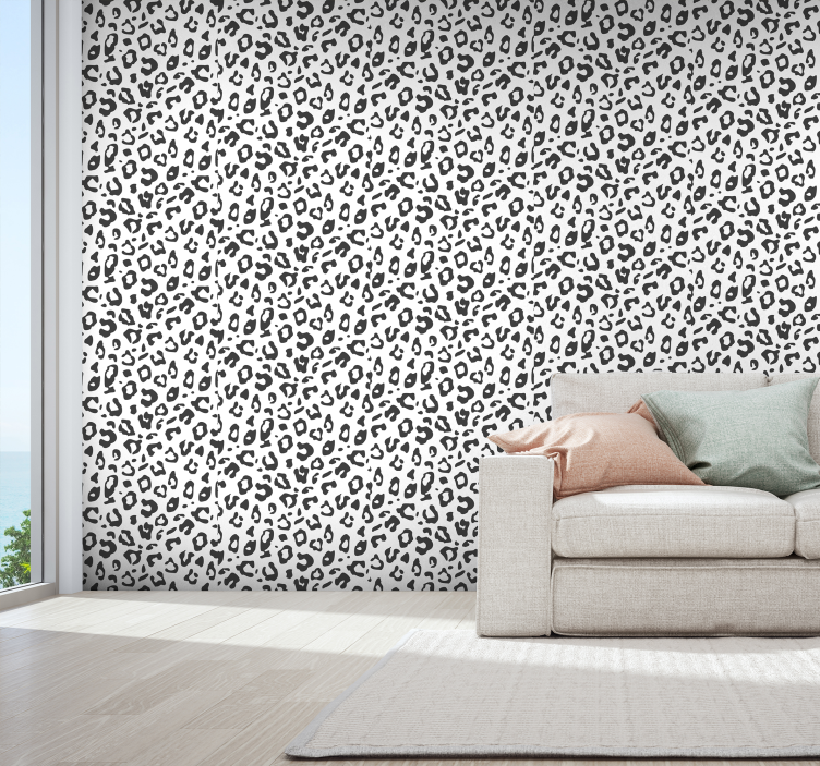 墙纸 豹 黑白优雅 - TenStickers