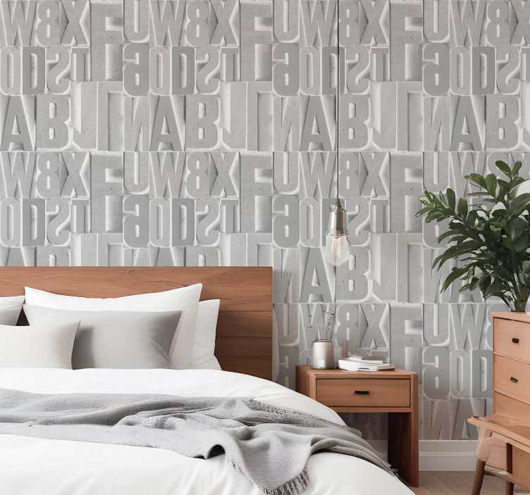 墙纸 刻字 3d 灰色字母 - TenStickers