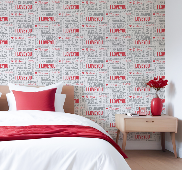 墙纸 刻字 i love you不同的语言 - TenStickers