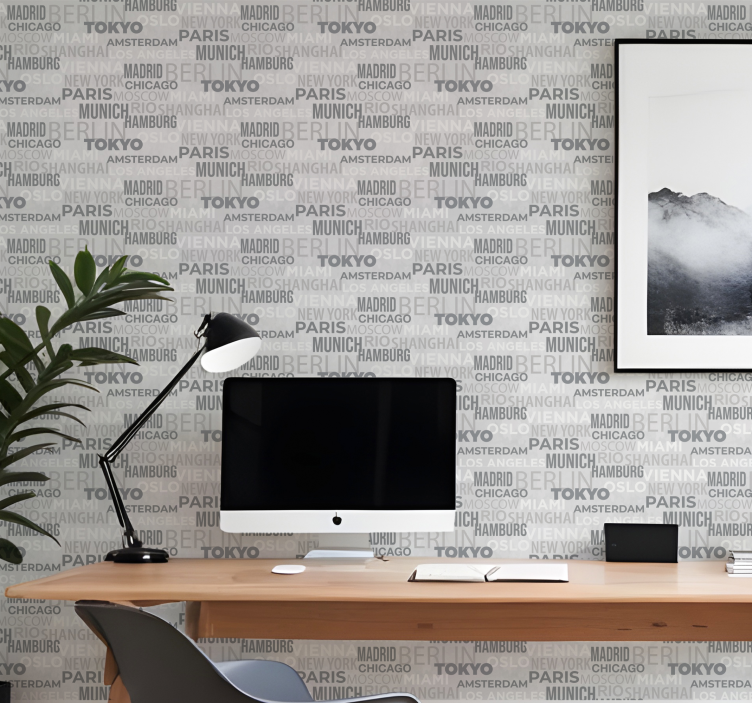 墙纸 刻字 城市名称 - TenStickers