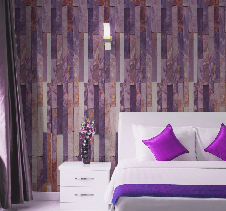 墙纸 大理石 粉色优雅面板 - TenStickers