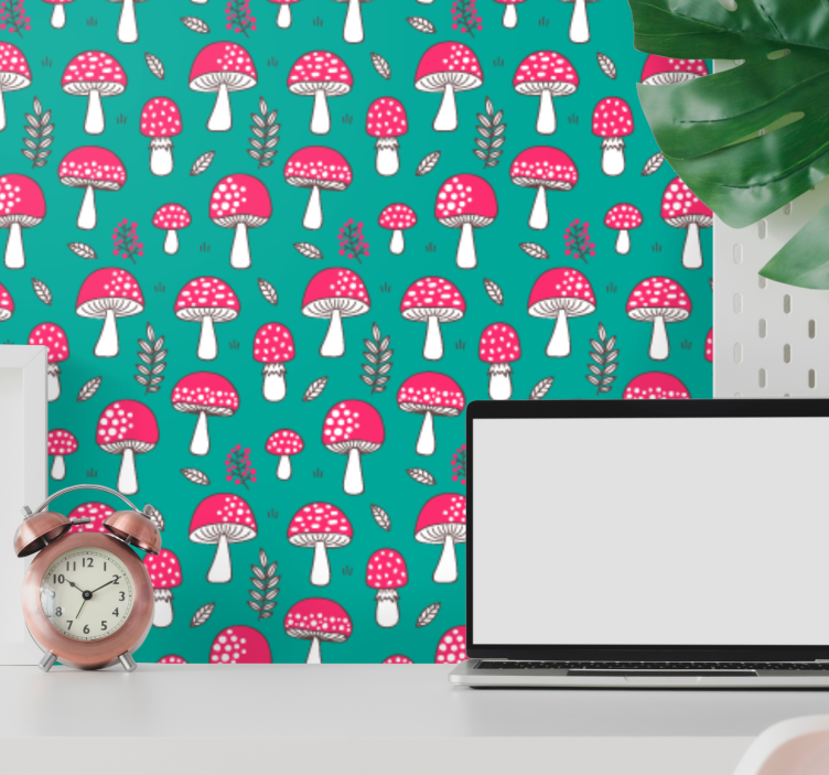 墙纸 性质 森林真菌模式 - TenStickers