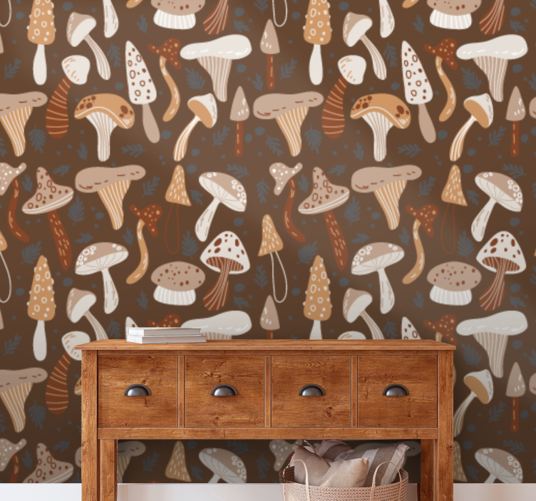 墙纸 性质 蘑菇拼盘 - TenStickers