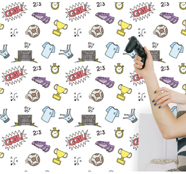 幼儿园墙纸 足球趣味主题 - TenStickers
