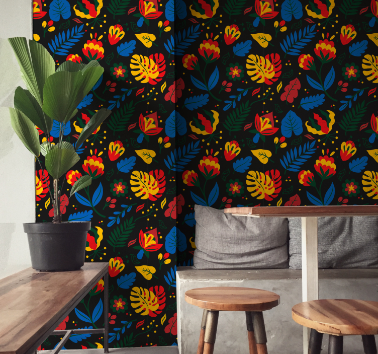 墙纸 装饰 花叶图案 - TenStickers