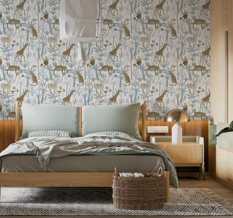 墙纸 主卧 彩色叢林圖案 - TenStickers