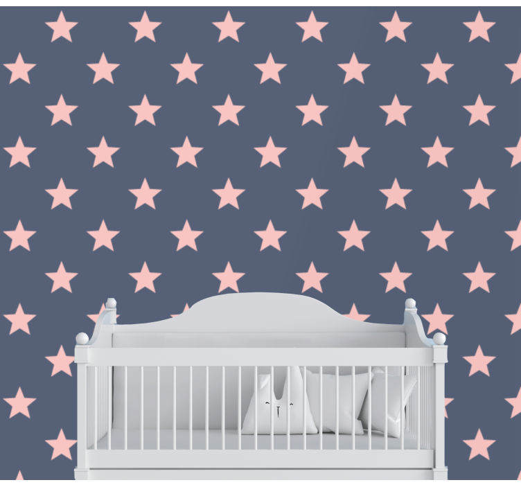 粉色和灰色星星星星壁纸 - TenStickers