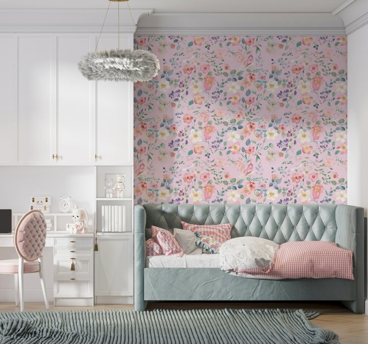 墙纸粉色 弹簧爆炸 - TenStickers