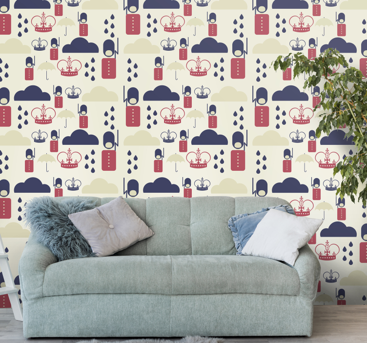 皇后卫队复古壁纸 - TenStickers