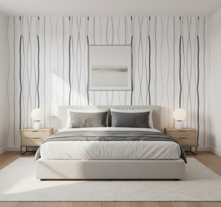 其他质感壁纸优雅灰色条纹 - TenStickers