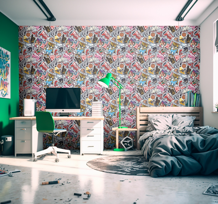 城市贴纸炸弹艺术壁纸 - TenStickers