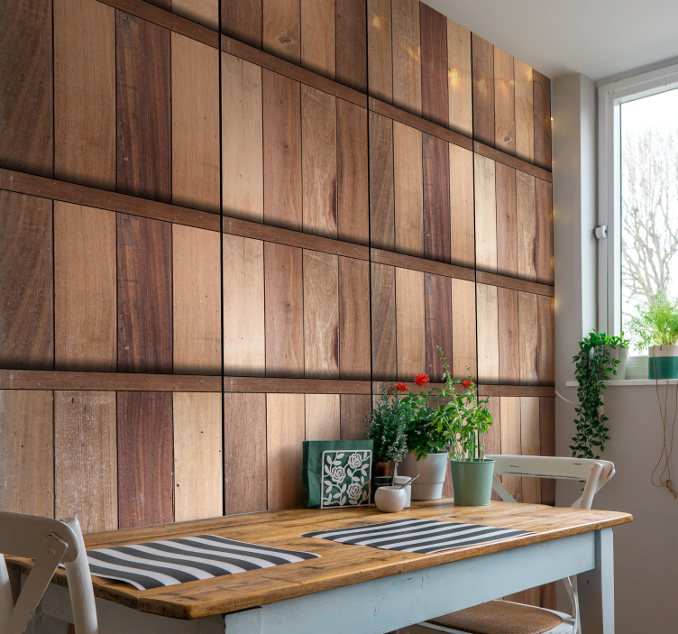 墙纸 木 质朴的木板纹理 - TenStickers