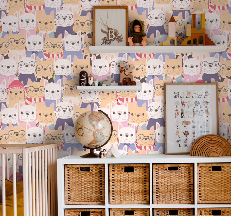 墙纸狗 卡通斗牛犬 - TenStickers