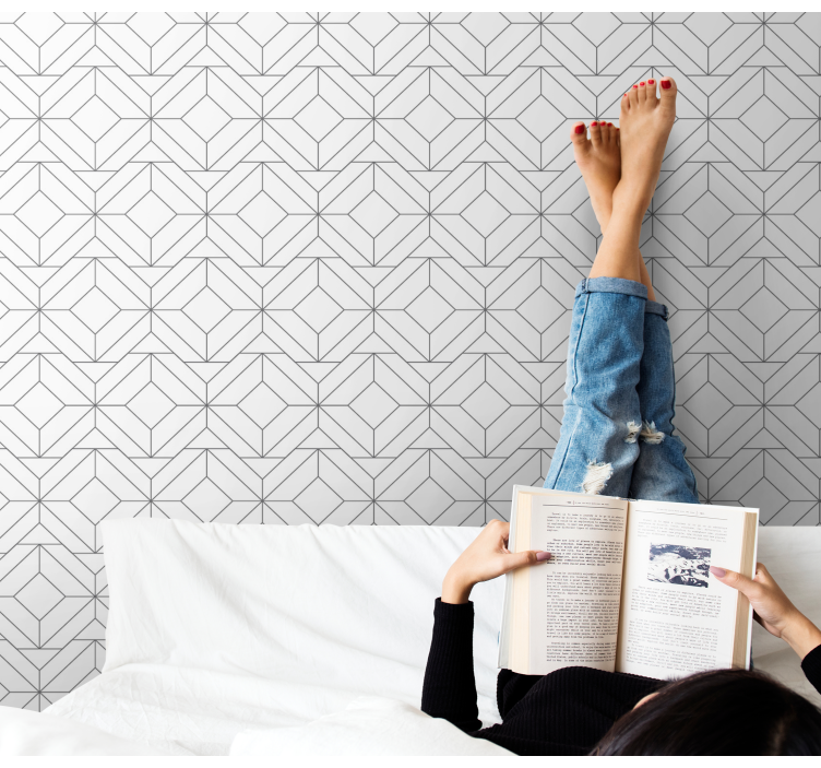 墙纸 几何 立方体图案 - TenStickers