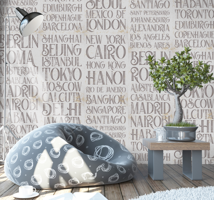 墙纸 刻字 城市名称排版 - TenStickers