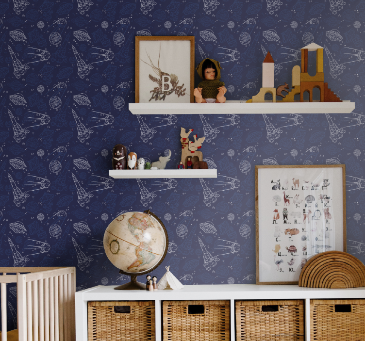 壁纸空间素描儿童壁纸 - TenStickers