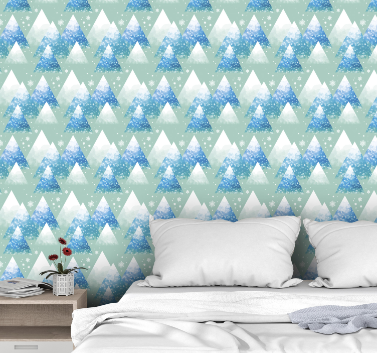 水彩山风景壁纸 - TenStickers